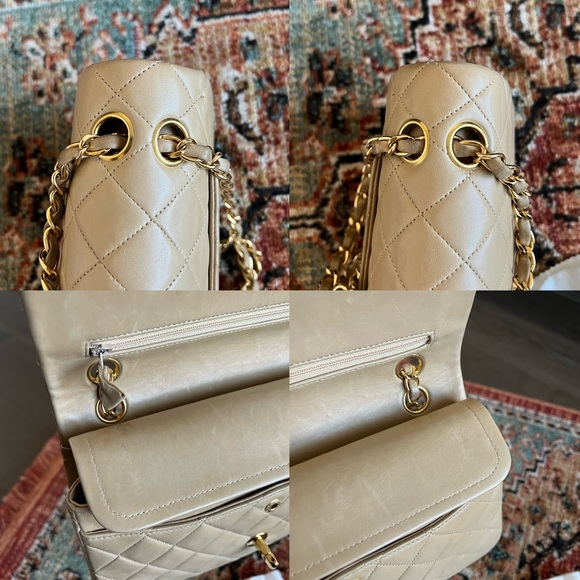 Chanel Classic Vintage Small Beige Double Flap Bag - Picture 8 of 11